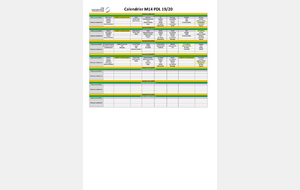 Calendrier Matchs et Journées Atelier EDR