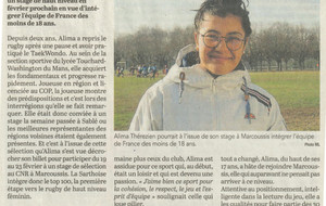 Article Ouest France, Alima en TOP 100 U18