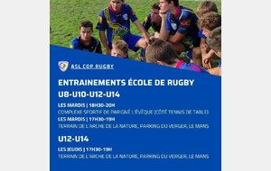 Ecole de rugby - nouveaux horaires