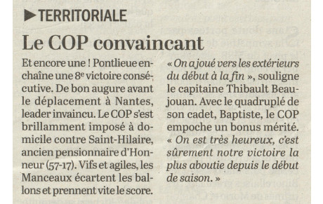 Article Maine Libre 9/12/2019