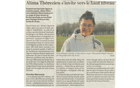 Article Ouest France, Alima en TOP 100 U18