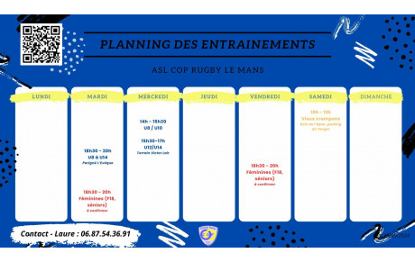 Les entrainements saison 2024-2025